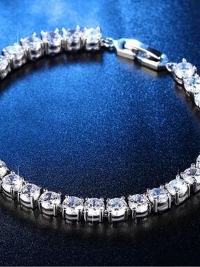 NEW TENNIS BRACELET DIAMOND 925 STERLING SILVER, NICE BRACELET, CUTE BRACELET